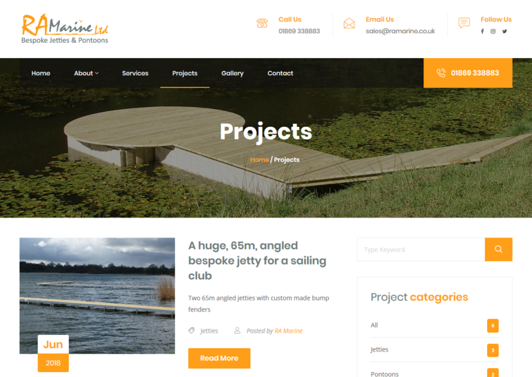 Projects page